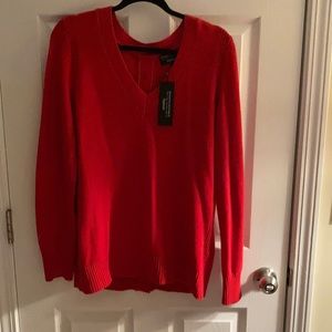 Banana Republic V-Neck Sweater in Vibrant Red